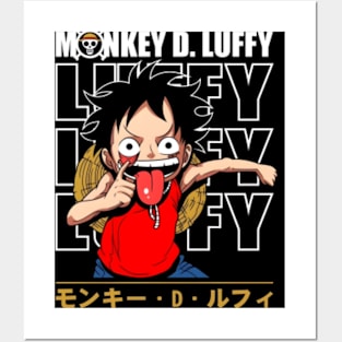 monkey d luffy one piece anime manga Posters and Art